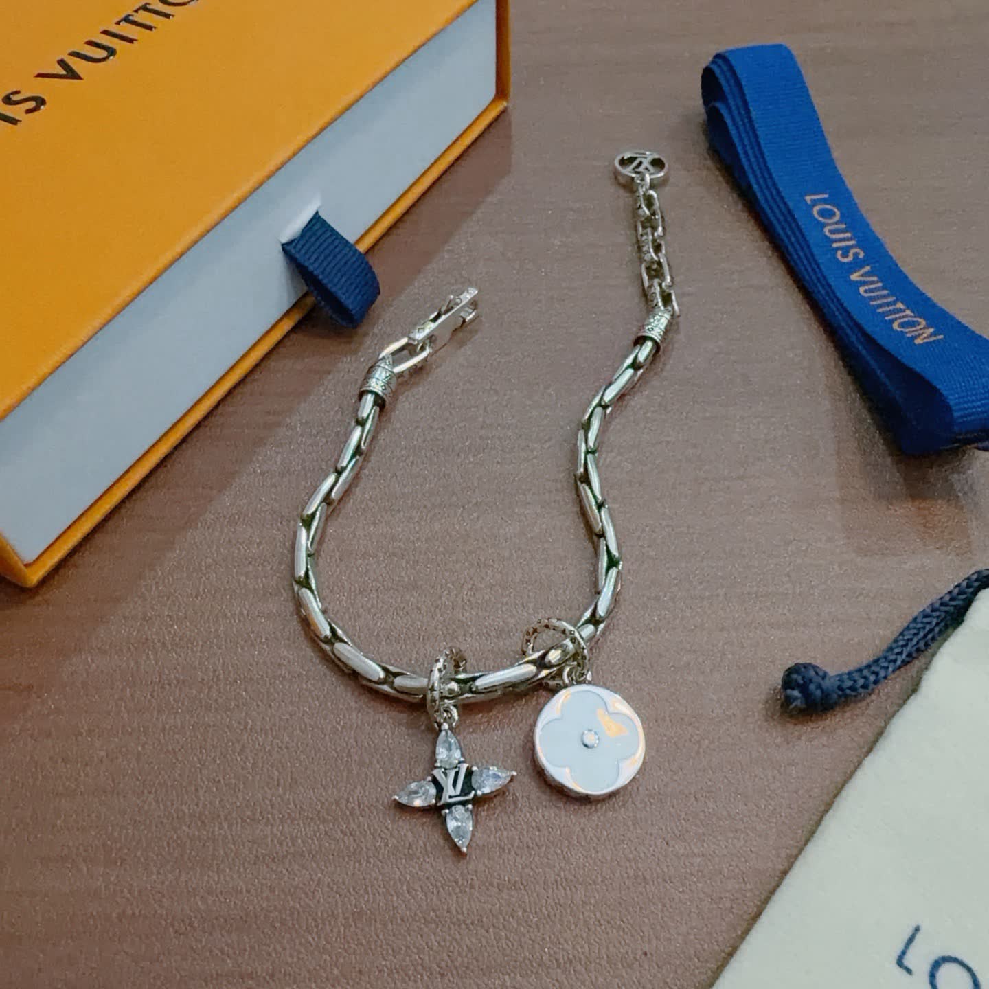 Louis Vuitton Silver Bracelet with Charms